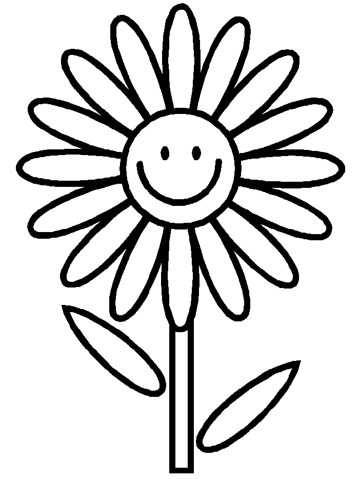 Cute Basic Flower Coloring Pages for Adult
